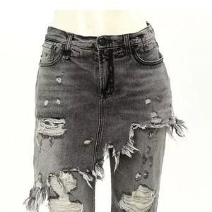 r13 double classic skirted jeans